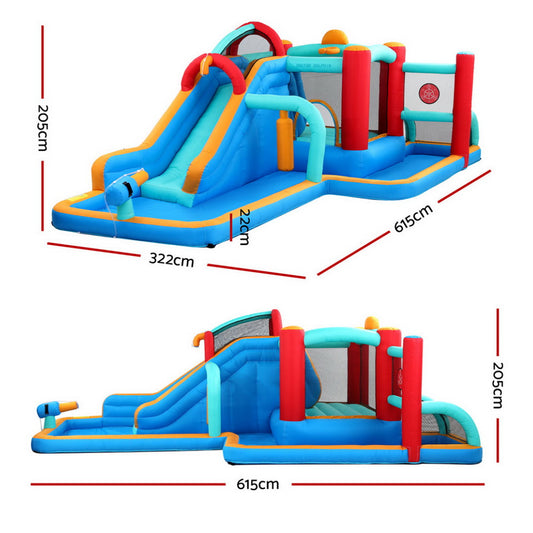 Huge Inflatable Water Park with Slide, Trampoline, Climbing Wall and Water Cannon