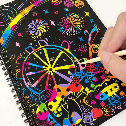 3-Pack DIY Rainbow Scratch Art Books Set