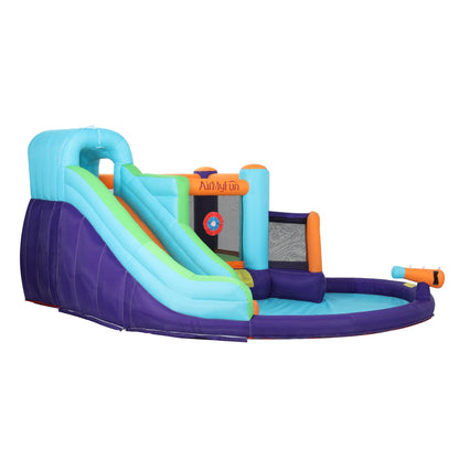 Inflatable water slide with water gun and play pool