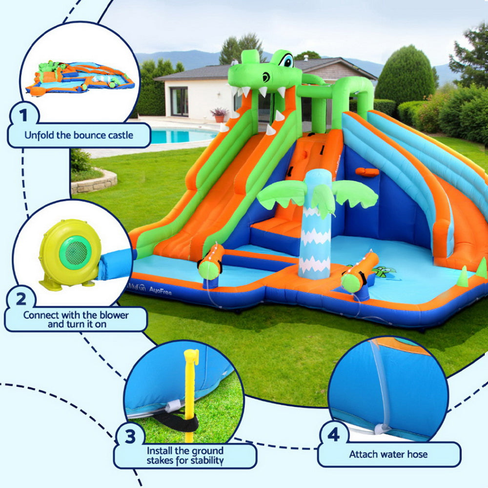 Huge Inflatable Water Park with Two Slides