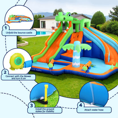 Huge Inflatable Water Park with Two Slides