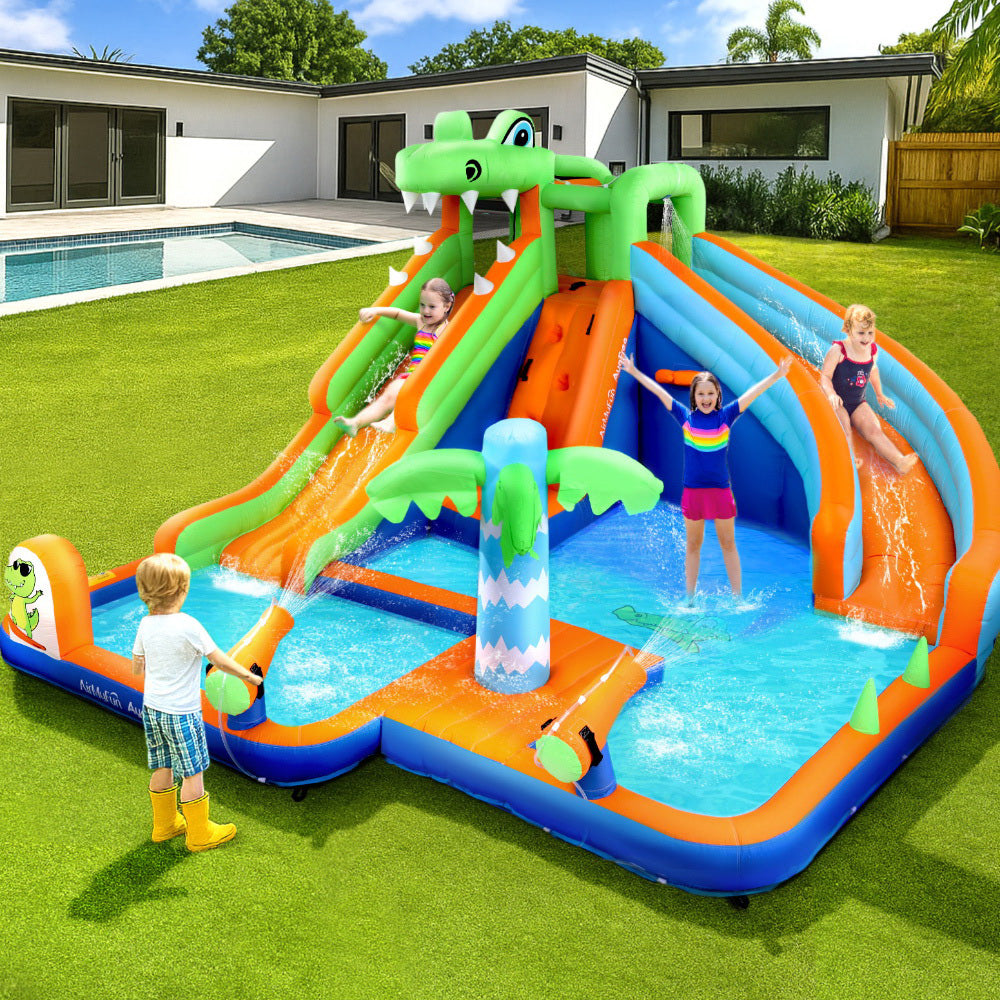 Huge Inflatable Water Park with Two Slides