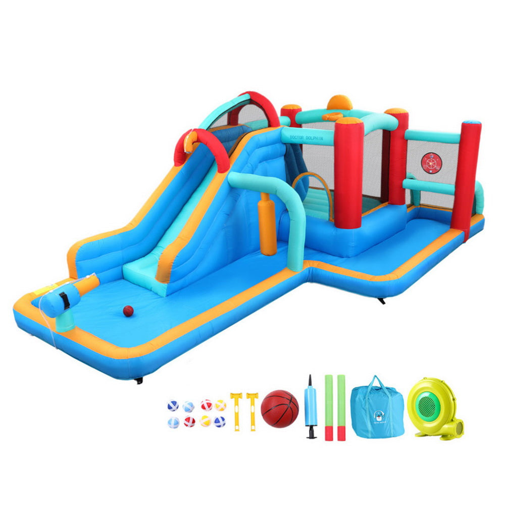 Huge Inflatable Water Park with Slide, Trampoline, Climbing Wall and Water Cannon