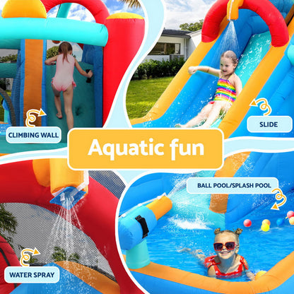 Huge Inflatable Water Park with Slide, Trampoline, Climbing Wall and Water Cannon