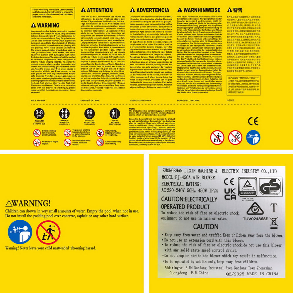 Huge Inflatable Water Park with Slide, Trampoline, Climbing Wall and Water Cannon