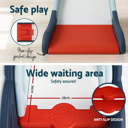 Kids slide and basketball hoop - Blue/Red