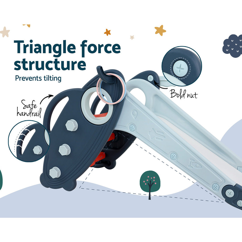 Kids slide and basketball hoop - Blue/Red