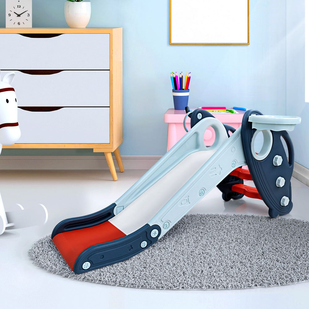 Kids slide and basketball hoop - Blue/Red