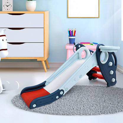 Kids slide and basketball hoop - Blue/Red