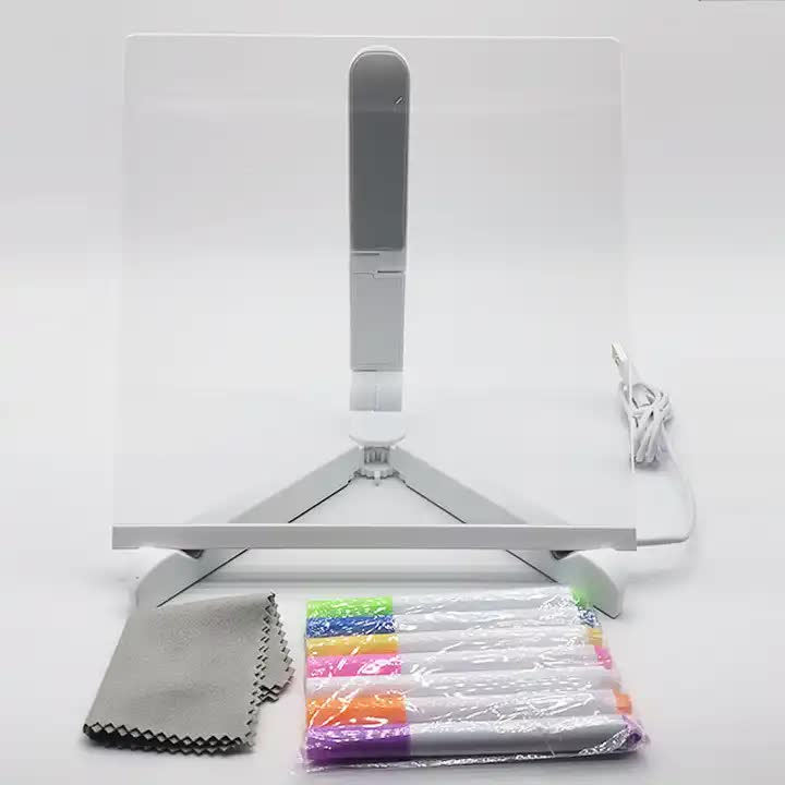 15x15 cm DIY Erasable Light-Up Drawing Board Set for Kids & Adults