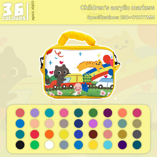36 colors Kids Double-Layer Marker Set with Carry Case