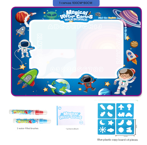 Interplanetary Space Giant Aqua Magic Doodle Mat 100x80cm