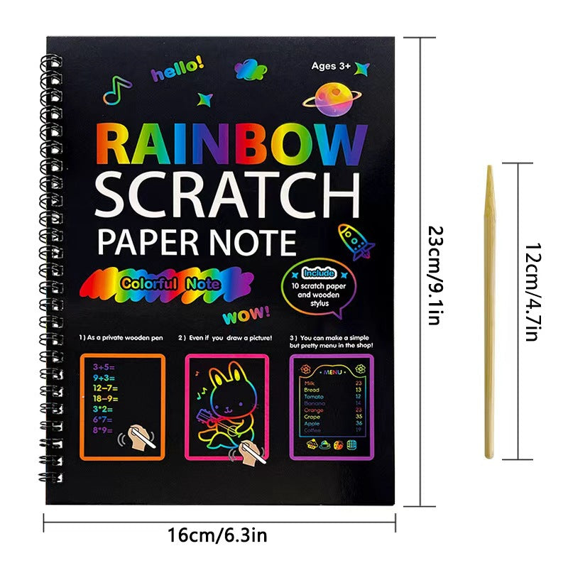 3-Pack DIY Rainbow Scratch Art Books Set
