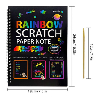3-Pack DIY Rainbow Scratch Art Books Set