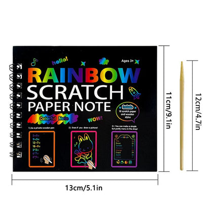3-Pack DIY Rainbow Scratch Art Books Set