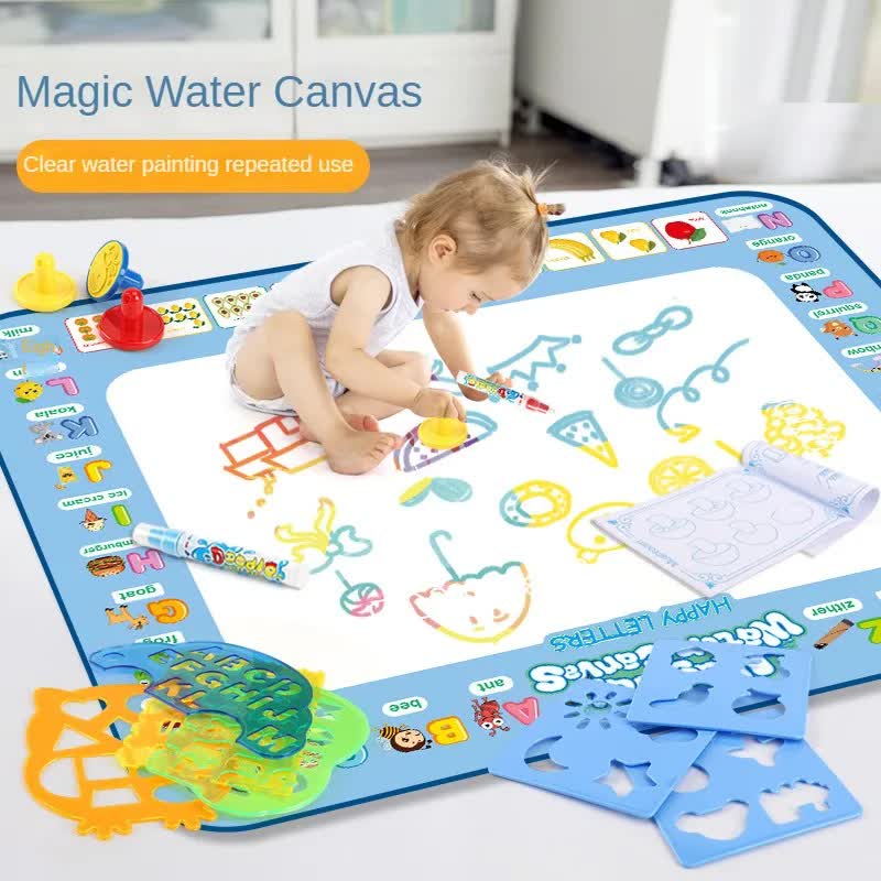 80x60CM World Map Theme Magic Water Doodle Mat Set