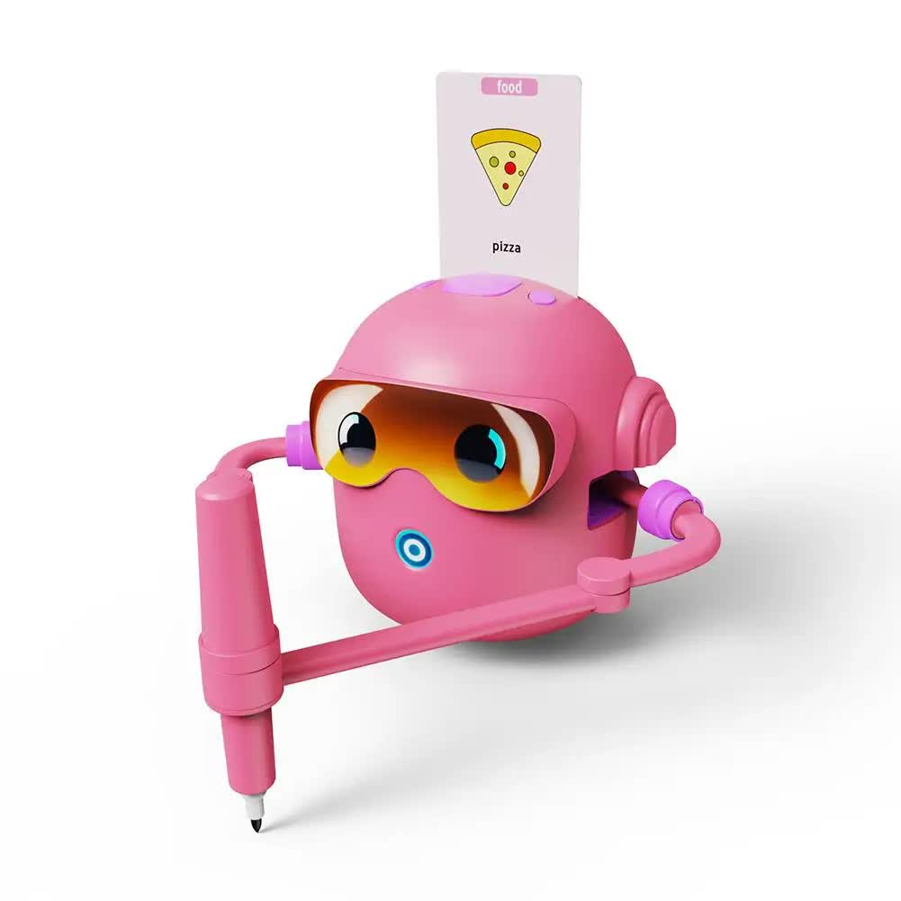 Pink smart Drawing & Learning Robot Toy with 100 Cards