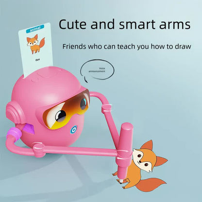 Pink smart Drawing & Learning Robot Toy with 100 Cards