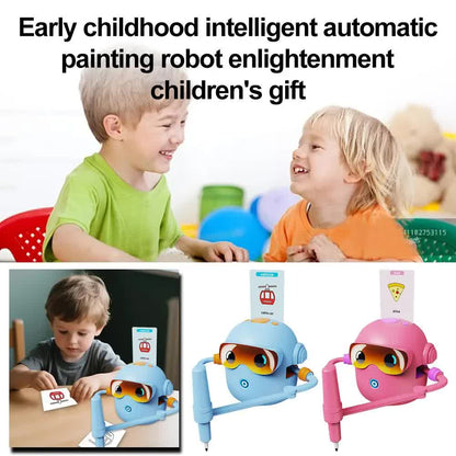 Pink smart Drawing & Learning Robot Toy with 100 Cards