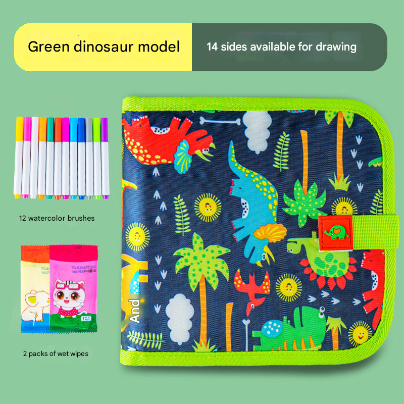 Green dinosaur Portable Reusable Drawing Board for Kids