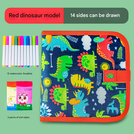 Red dinosaur Portable Reusable Drawing Board for Kids